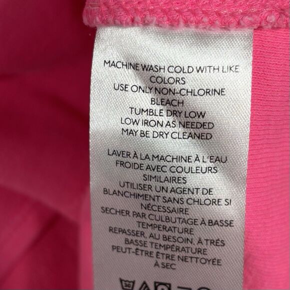 ANTHROPOLOGIE PILCRO Short Sleeve Sweatshirt Tee  Hot Pink 100% Cotton - Picture 9 of 9